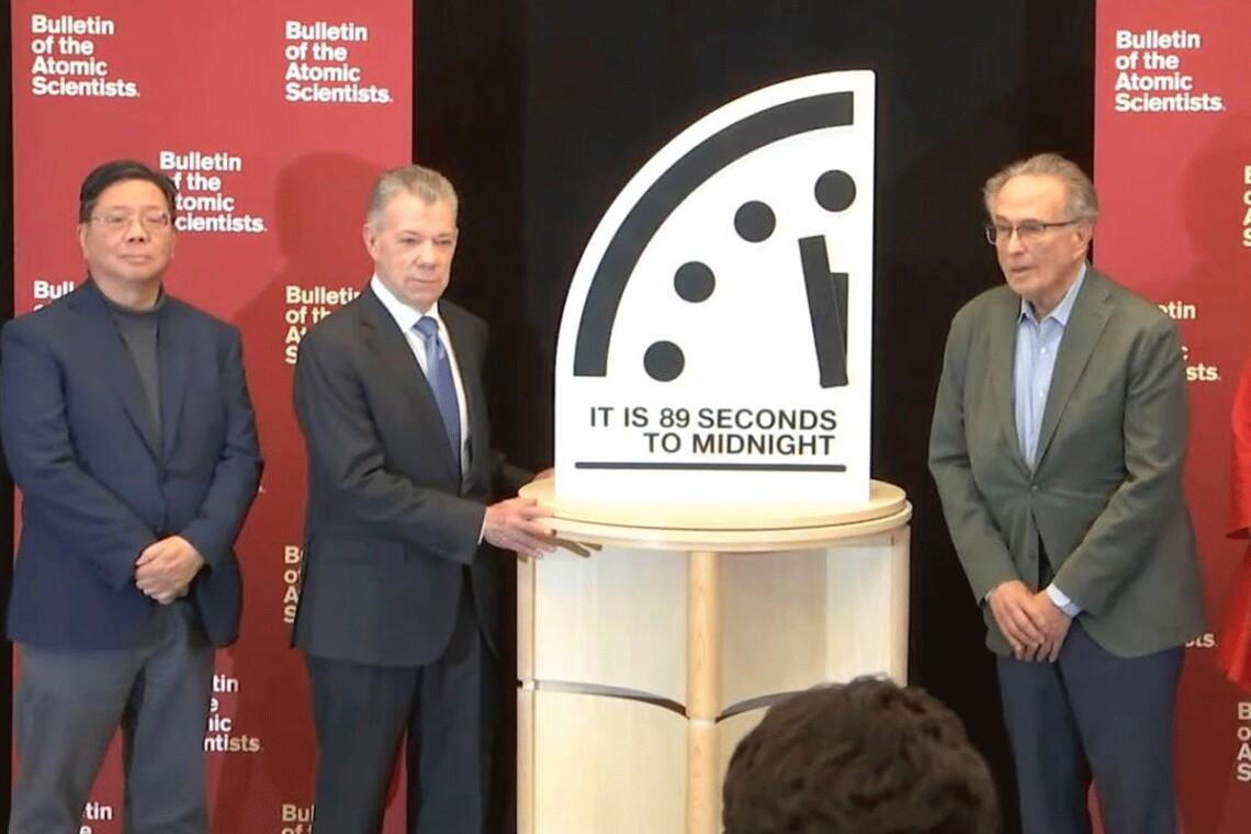 Scientists have moved the Doomsday Clock closer to "nuclear midnight."